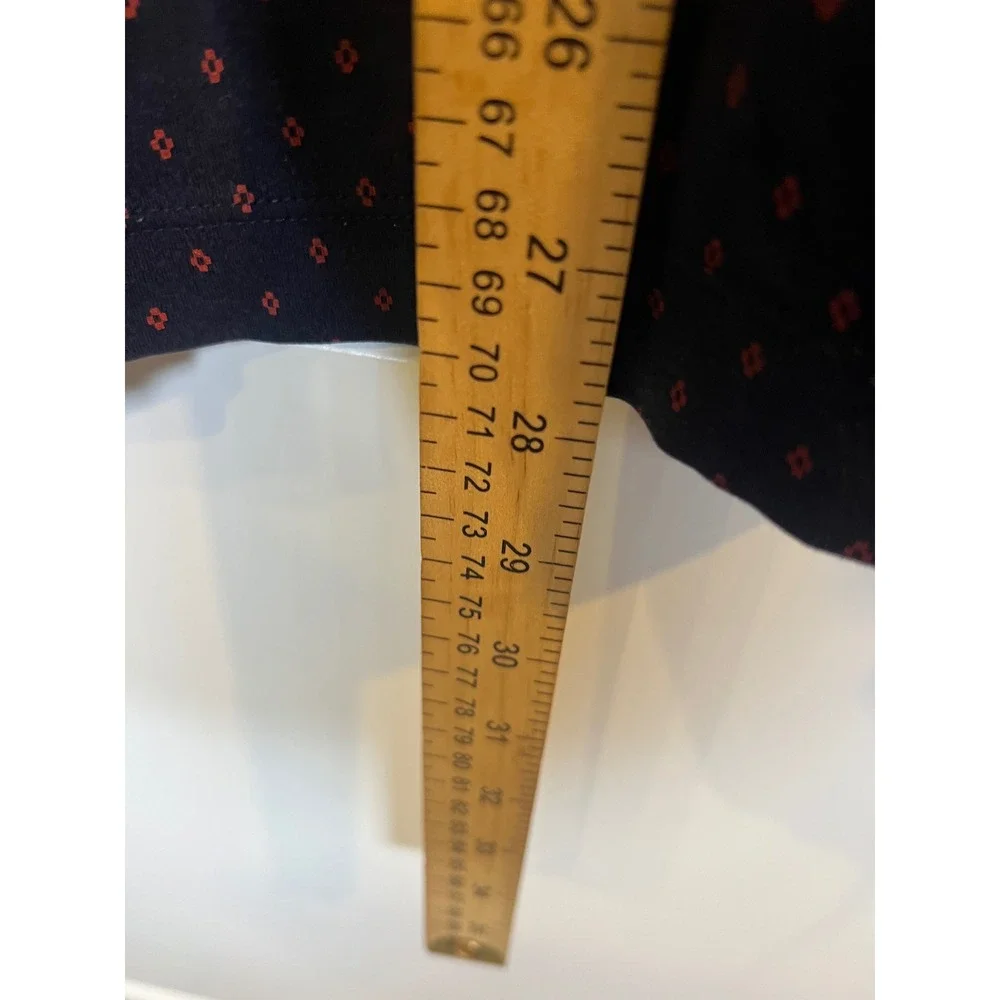Banana Republic Mens Polo Luxury Touch Geometric‎ Print Navy Blue XL